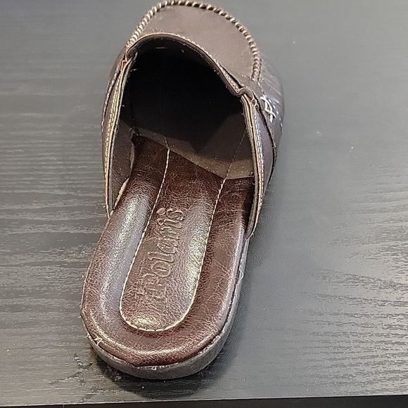 Polaris Mens Dark Brown Leather Mules/Slip ons - Picture 4 of 9